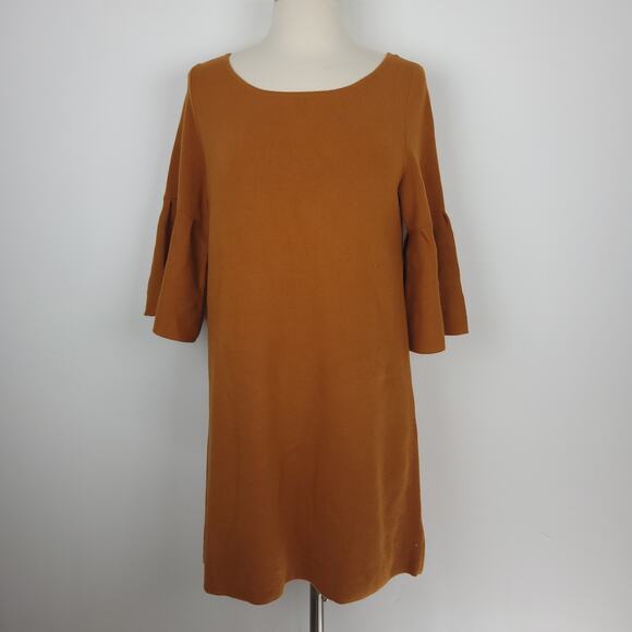 Moth Anthropologie Honey Caramel Chester Knit Sweater Dress Bell Sleeves Small - Picture 2 of 11